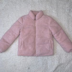 Pink puffer jacket